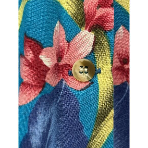 Jane Ashley Shirt Mens 2XL Hawaiian Floral Rayon Button Up Vacation Tropical - Picture 6 of 7